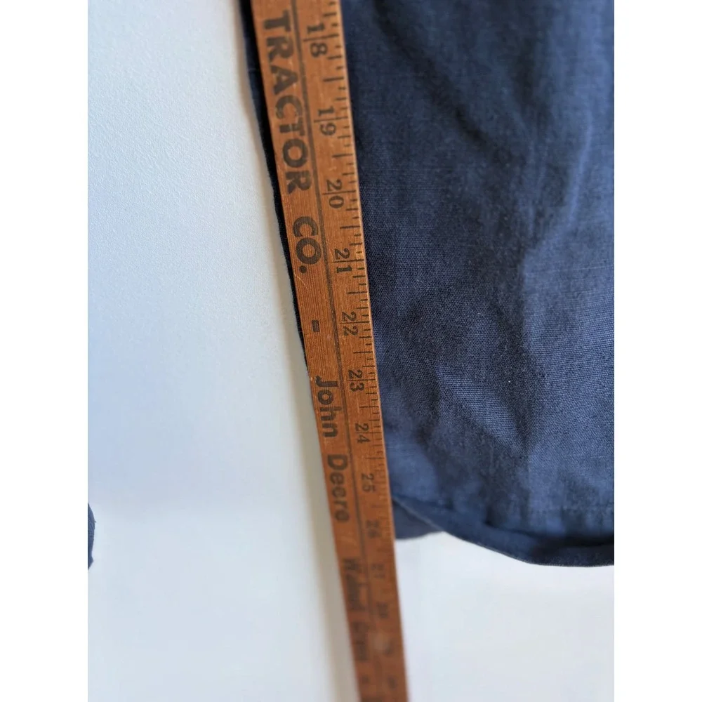 Polo Ralph Lauren Mens Navy Blue Pleated Linen Trousers Cuffed Pants 30x32